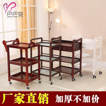  Beauty salon three-layer cart Solid wood with drawer tool cart trolley batch mobile beauty salon special car