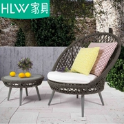 Nội thất ngoài trời ban công đan tay mây bàn ghế sofa thiết kế sân vườn đơn giản bện dây thừng ghế sofa wicker