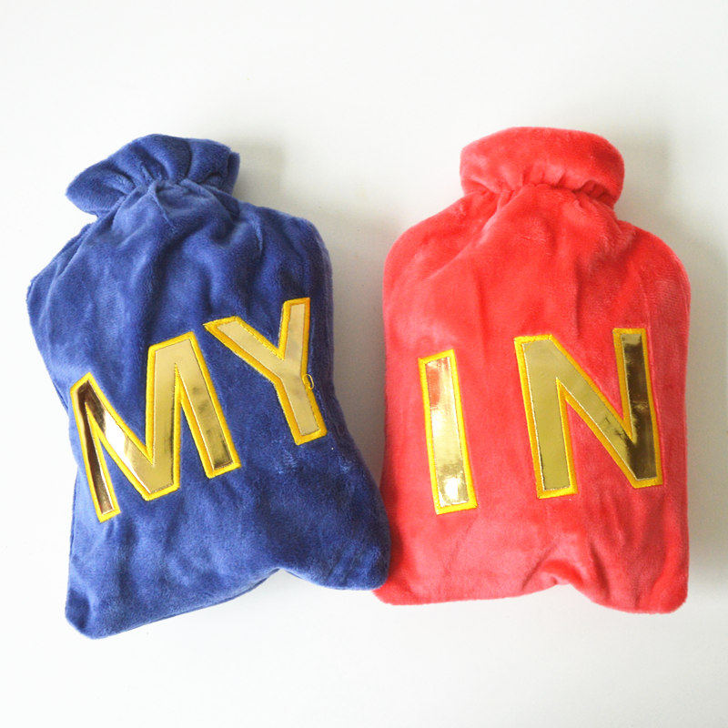 Letter soft flannel thickened removable washable flushing hot water bag fashion flushing hand warm treasure soup Po