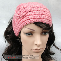 Korean version of wool hair bandwidth multi-purpose knitted headscarf flower hair hat autumn and winter fashion hair band elastic belt hair cover