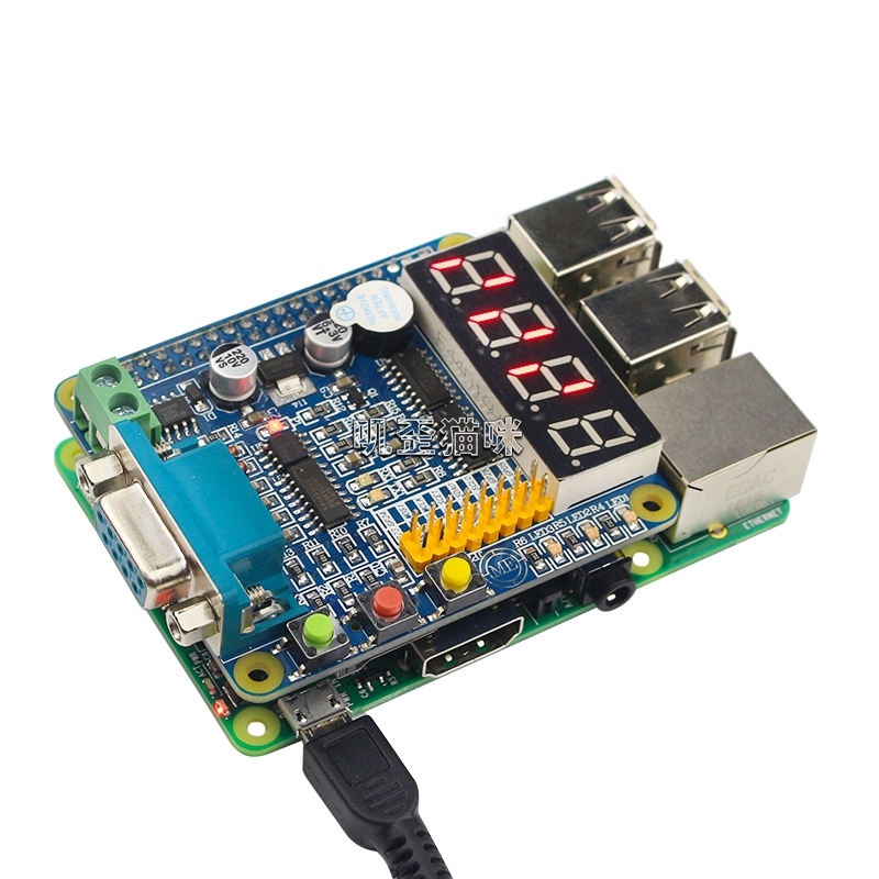 Raspberry Pi 4B 3B LED glow tube 485 232 UART button GPIO-232 expansion board