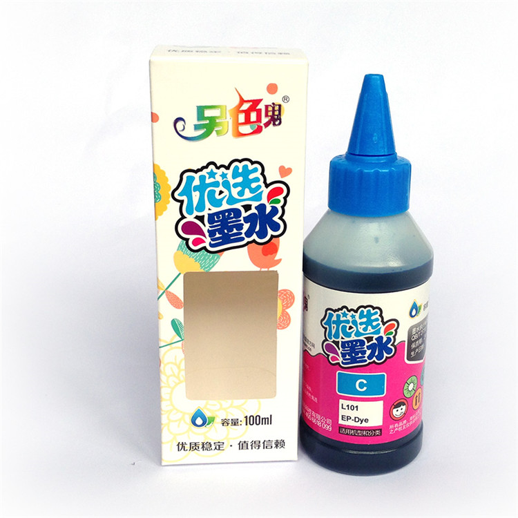 Một con ma màu khác với mực tương thích với mực Epson L 310 L360 L58 L351 L355 L455 L1300 máy in hộp mực 672 mực phun mực bốn màu 100ML