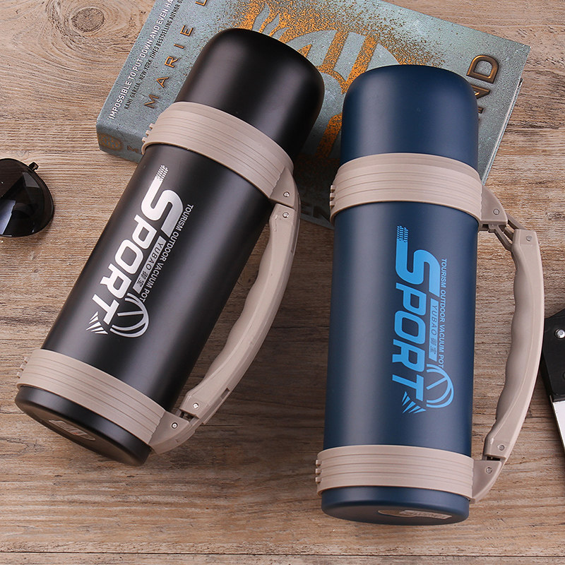 Thermos pot 1 5L large capacity thermos cup 304 stainless steel vacuum travel sports leisure pot Portable 1200ml
