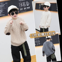 Childrens warm sweater boys pullover knitwear winter foreign Style 2020 new mid-big children autumn thread coat White