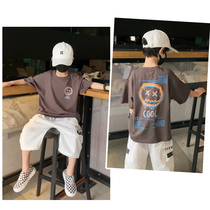 Boy short sleeve summer T-shirt children cotton T-shirt Sports childrens clothing tide big boy 2021 New Street Dance Top