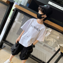 Childrens cotton short sleeve T-shirt Korean boys Leisure half sleeve zhong da tong summer 2021 New fan mrice childrens clothing