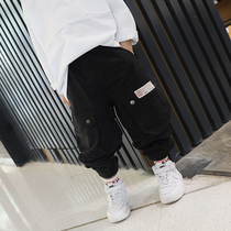 Childrens spring clothes mens pants 2021 new boys overalls spring and autumn childrens pants