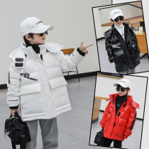 Childrens white down jacket boy 2020 new foreign style childrens clothing tide Tide brand coat thickened