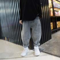 Childrens spring clothes 2021 new boys cotton jeans handsome Korean version of the Chinese big children trend trousers boys