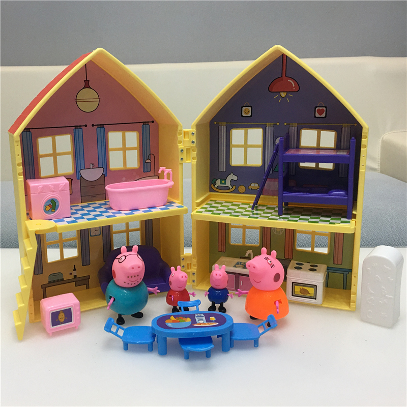 Small Pig Petch Family Of Four Children Posing As Home Wine Toy Full House Car Pei Qi Pecky Paparazzi Suit Doll