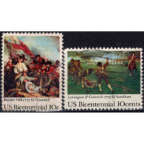 U.S. Stamps 1975 American Independence-Famous Battles Set of 2 Letter Sales
