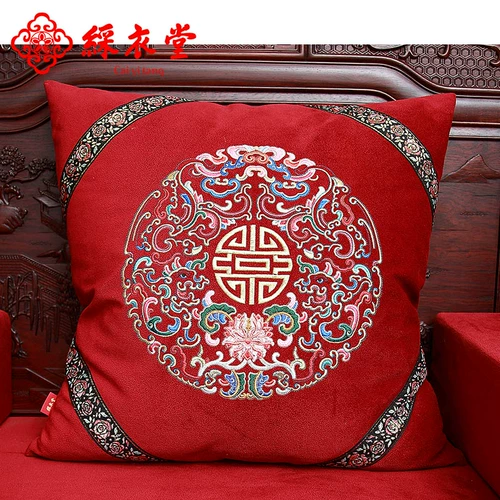 彩衣堂 Подушка, красные свадебные туфли, диван, универсальная наволочка на четыре сезона, китайский стиль, с вышивкой, делается под заказ