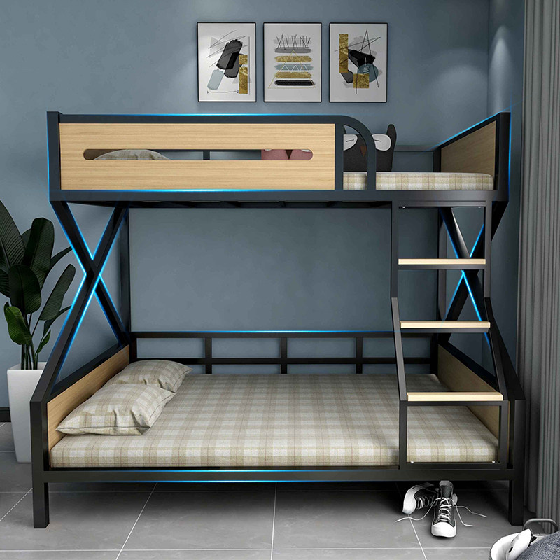 Primary-Secondary Bed Iron Bed Frame Electric Race Bed Hotel Double Iron Frame Bed Lower Two Floors High And Low Bunk Bed Household Staff Dormitory Bed
