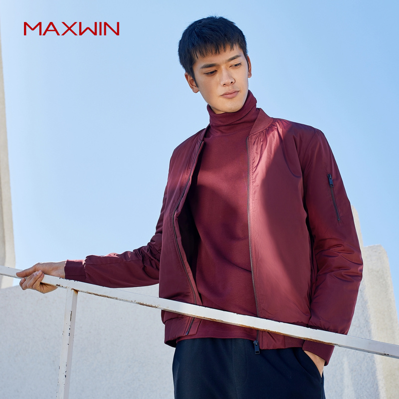 Maxwin 马威 18年冬季新款 休闲素色男式保暖棉服夹克外套  聚划算+天猫优惠券折后￥189包邮（￥269-80）3色可选