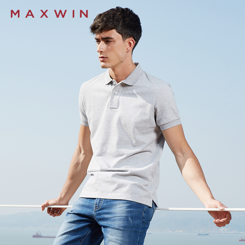 MAXWIN 马威 纯色 男式短袖POLO衫 天猫优惠券折后￥69包邮（￥89-20）多色可选