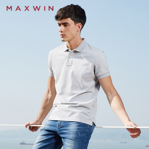MAXWIN马威 男士短袖POLO衫棉质休闲T恤182144001