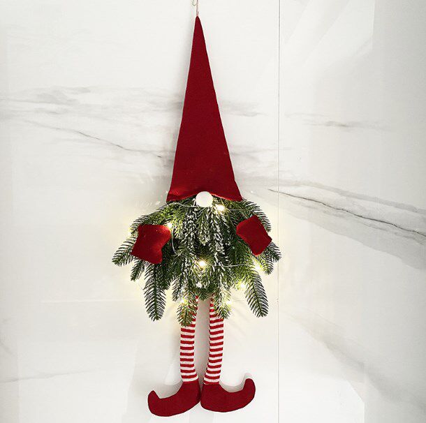 Christmas Decoration Wreath Door Hanging Light Santa Decor