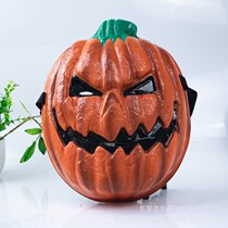 Halloween horror spoof adult green leaf pumpkin mask demon P