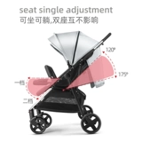 Высокая складная детская коляска для выхода на улицу для близнецов для двоих с сидением, можно сидеть и лежать