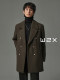 w2x秋冬季780g重磅短款羊毛呢大衣男垫肩时尚设计感妮子风衣外套