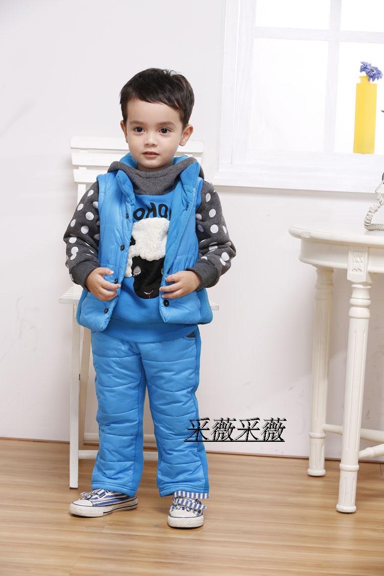 Onion Doll Brand Children's Clothing Autumn Clothing Boys' Horse Chia Three Sets Fashion Handsome Clothing for a Velvet Clothing