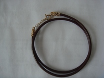 Cowhide bracelet 925 sterling silver 14K gold-plated interface 3 5mm diameter 48cm long spot one