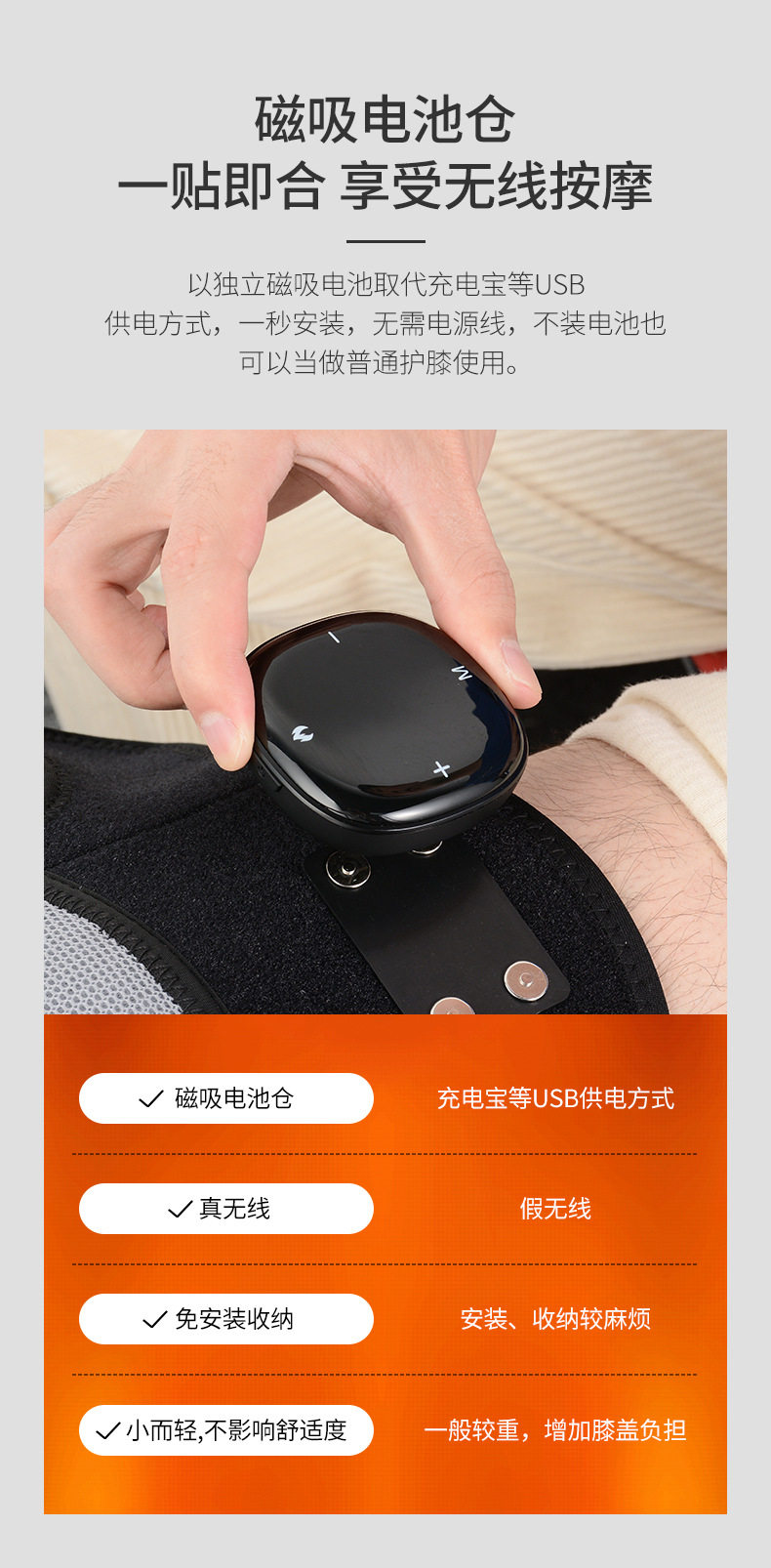ems微电流穿戴健身仪 ems护膝按摩器膝关节理疗电热护膝按摩器老寒腿保暖发热按摩仪 Wolk wook