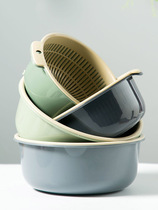 Double hollow hollow fruit basin wash fruit drain basket home fruit basket creative plastic wash basket kitchen wash basin