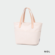  NOL original design simple canvas with leather handbag casual literature and art Sen department womens bag hand-carried womens bag