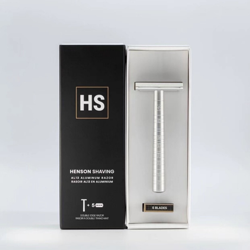 Canadian Henson Manual Double-Sided Safety Razor, Aluminum Cnc Manufacturing, Men's Light Luxury Gift