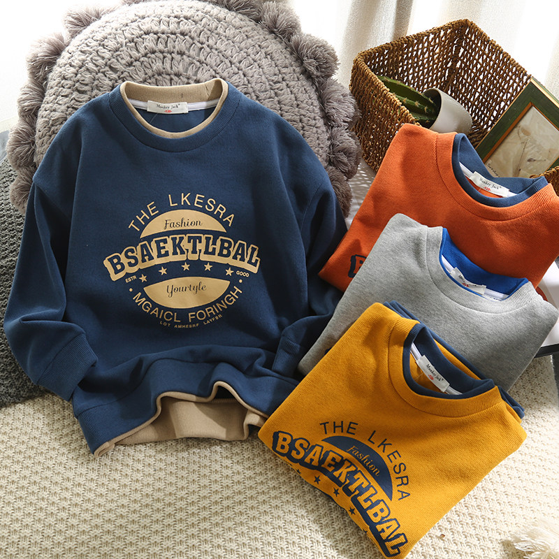 Boy necropolis for spring autumn clothing 2022 new children's sports clothes CUHK children long sleeve blouses boy foreign treehead cedar