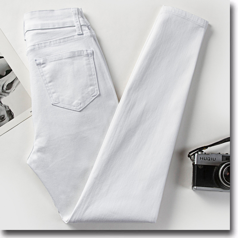 Pure White Women's Jeans 2026 Summer Thin High-Waisted Slim-Fit Skinny Pants Slimming Stretchy Cropped Pencil Pants Trendy Pure White Women's Jeans 2026 Summer Thin High-Waisted Slim-Fit Skinny Pants Slimming Stretchy Cropped Pencil Pants Trendy