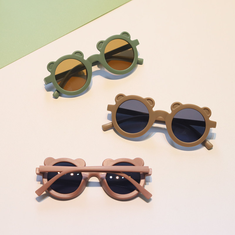 Children's sunglasses retro cartoon Little Bear glasses Baby anti-UV sunglasses boy girl photo ink mirror tide-Taobao