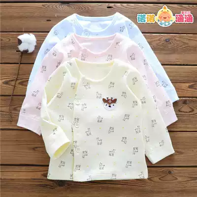Newborn baby clothes 0-3 months 6 baby spring and autumn cotton boneless cardigan warm autumn clothes underwear one-piece top