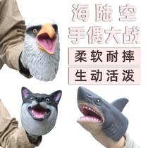 Shark Hand Puppet Toy Animal Gloves Haschic Toy Flying Eagle Sharable Mouth Interactive Children Soft Glue