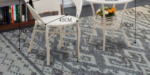 Wicker ghế ba mảnh ban công bàn ghế vuông bàn cà phê ngoài trời chuẩn bị đồ nội thất ghế giải trí bàn tròn và ghế kết hợp chống nho - Bàn ghế ngoài trời / sân bàn ghế để ban công