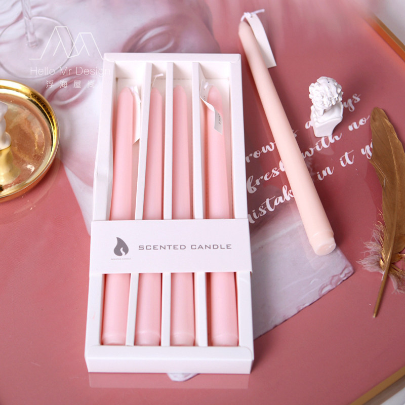 Nordic Romantic Candlelight Dinner Smokeless Candle Birthday Creative Wedding Props Aromatherapy Long Rod Candle Gift