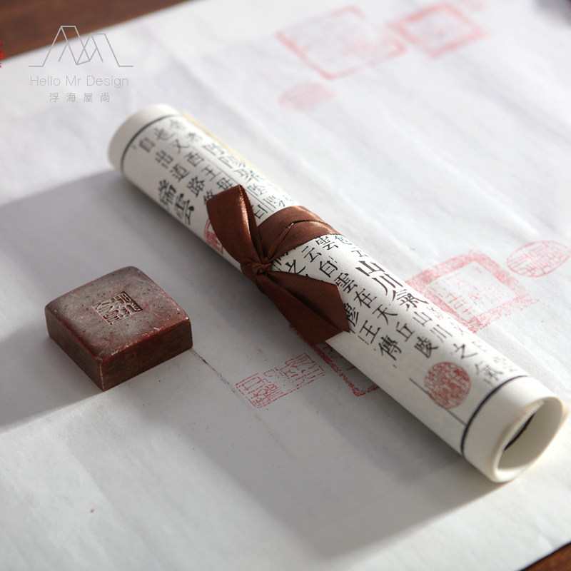 New Chinese Ancient Book Scroll Zen-style Room Home Book Room Swing Piece Soft Fashion shooting props Decorative Book Furnishing