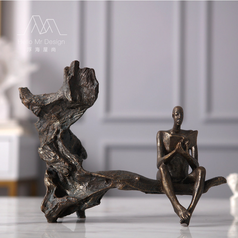 Eurostyle retro emulation figure Pendulum Pieces Modern Minimalist-like Rooms Book Room Desk room resin Sculpture Decorations