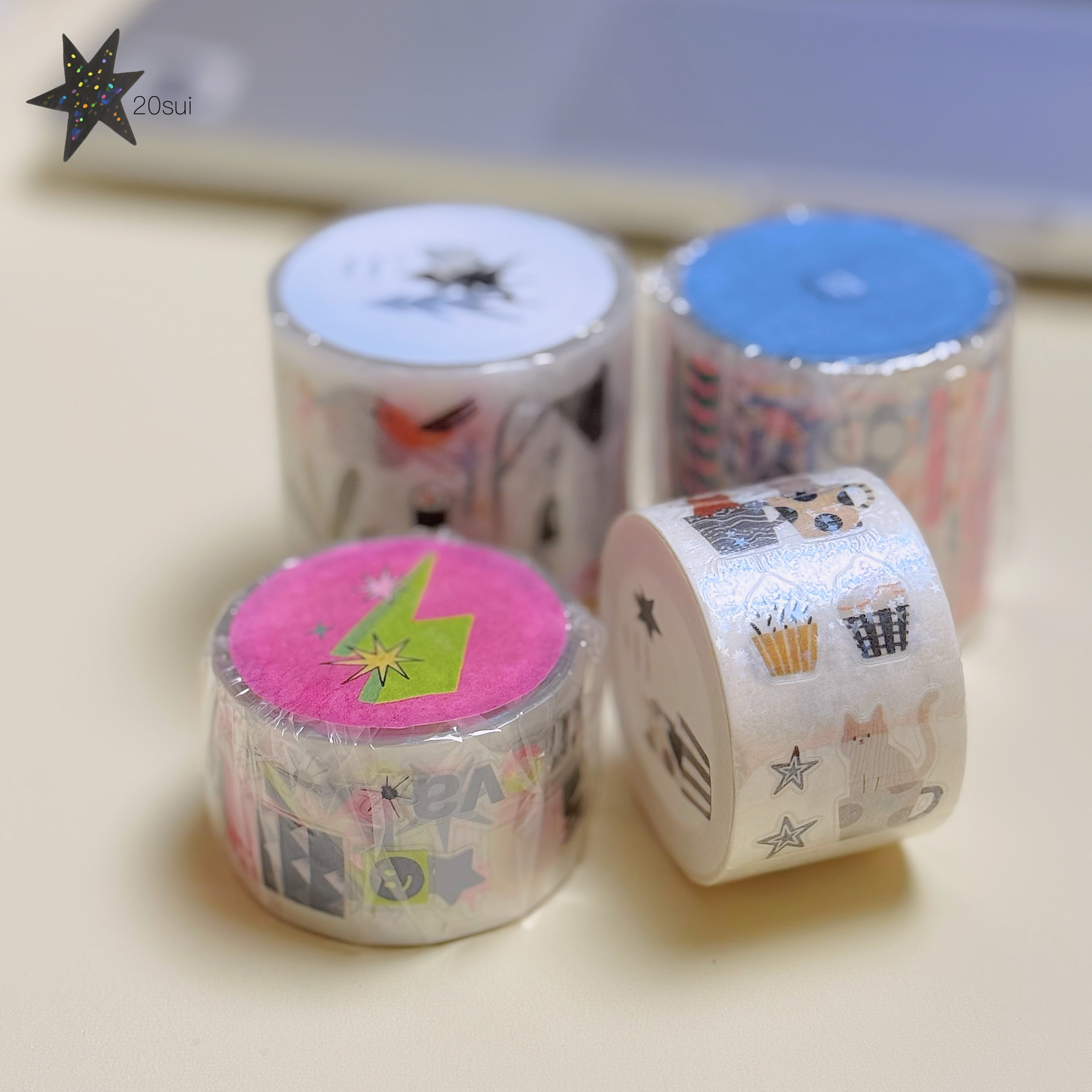 限定版新製品コンボ4ロールセット：Justmeow Supernova + High Fever + Paper Sleepテープ（4種類のテープ）が送料無料です。