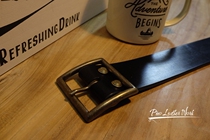 Handmade British black JE wax-rubbed bridle belt Brass old beckham Japanese buckle about 45mm wide