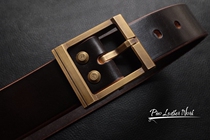 Handmade British chocolate color JE traditional harness belt Stirrup leather belt FC dust 5 belt about 40mm