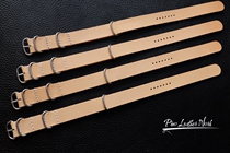 Handmade NATO strap Italy imported primary color tanning leather stainless steel NATO water ghost
