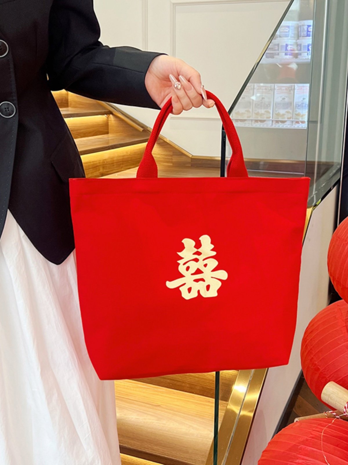 Wedding Bag, Red Bag, Female Bride's Wedding Cloth Bag, Wedding Supplies Collection, Red Envelope Special Gift Money Bag, Handbag