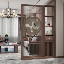 New Chinese screen partition storage rack entry door solid wood porch partition modern Chinese screen partition living room