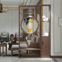Chinese style porch partition shelf solid wood entry door screen partition living room modern new Chinese wooden screen