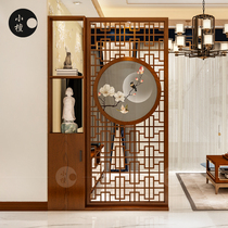 Chinese screen partition living room solid wood porch hollow decorative partition shelf new Chinese screen cabinet can be customized