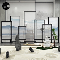 Chinese screen combination living room partition solid wood porch decoration simple tea room office tea room cover seat screen