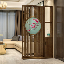 New Chinese living room partition screen entry door solid wood porch partition shelf Chinese style simple hollow screen