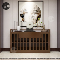 New Chinese Zen solid wood porch cabinet simple porch fence partition cabinet living room decoration locker